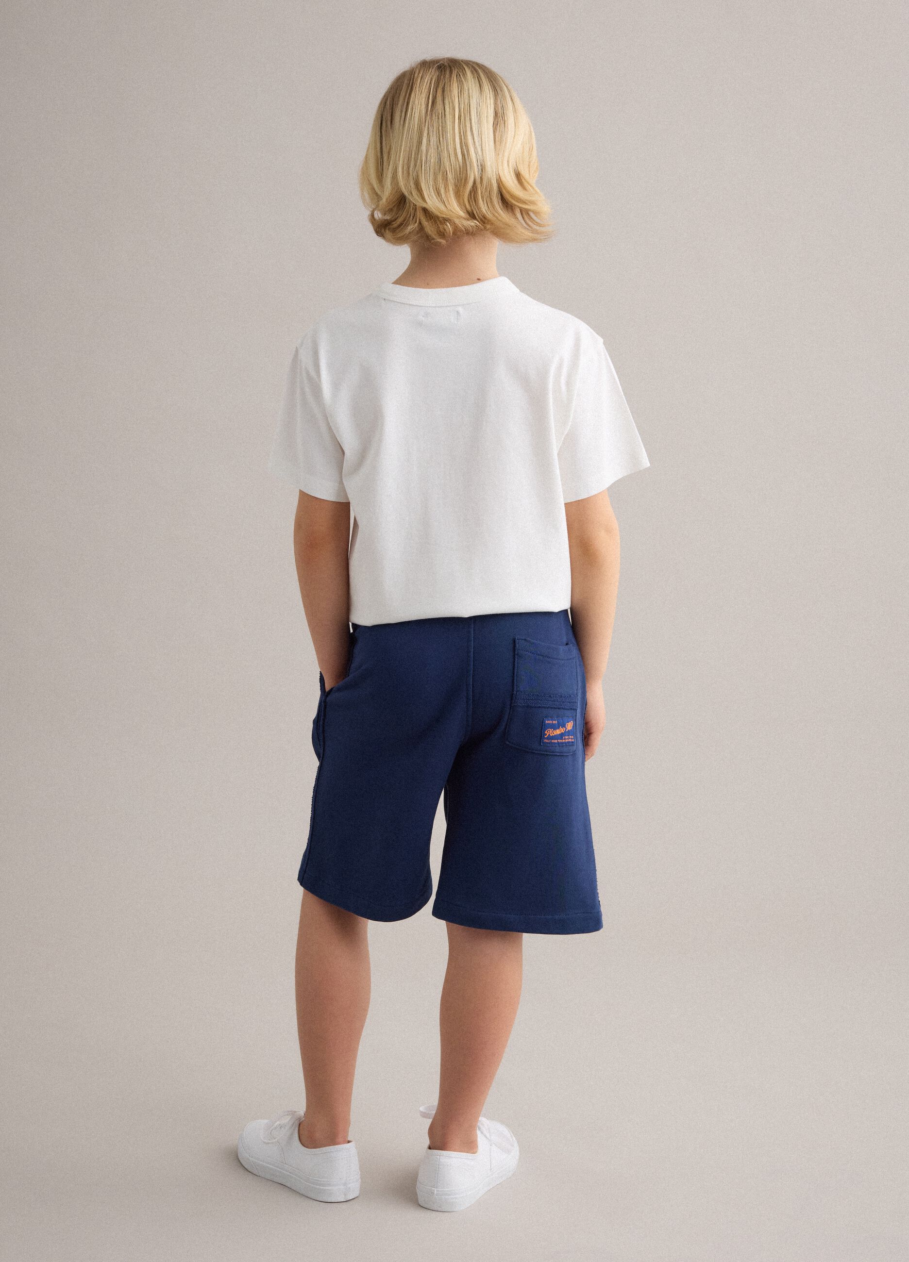 Children's pure cotton blue baggy shorts