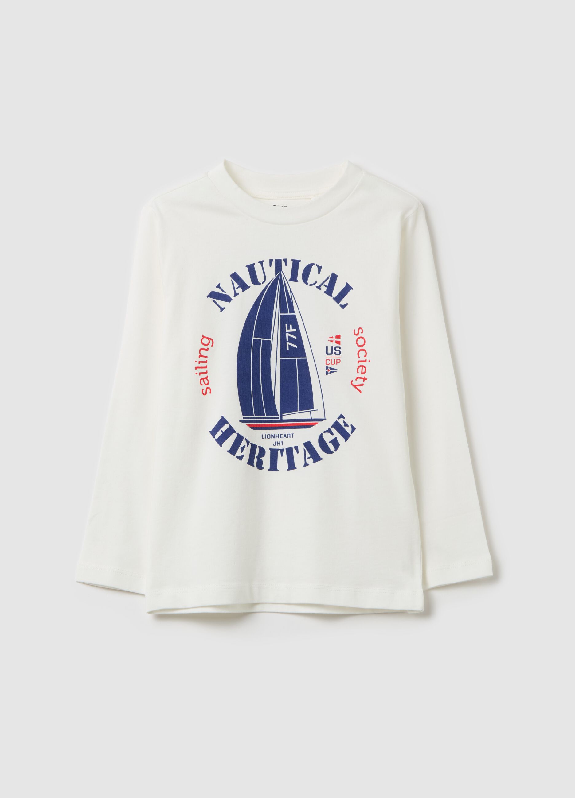 "Nautical Heritage" T-shirt with long sleeves in cotton