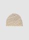 Beige stretch cotton hat with animal print for girls_1