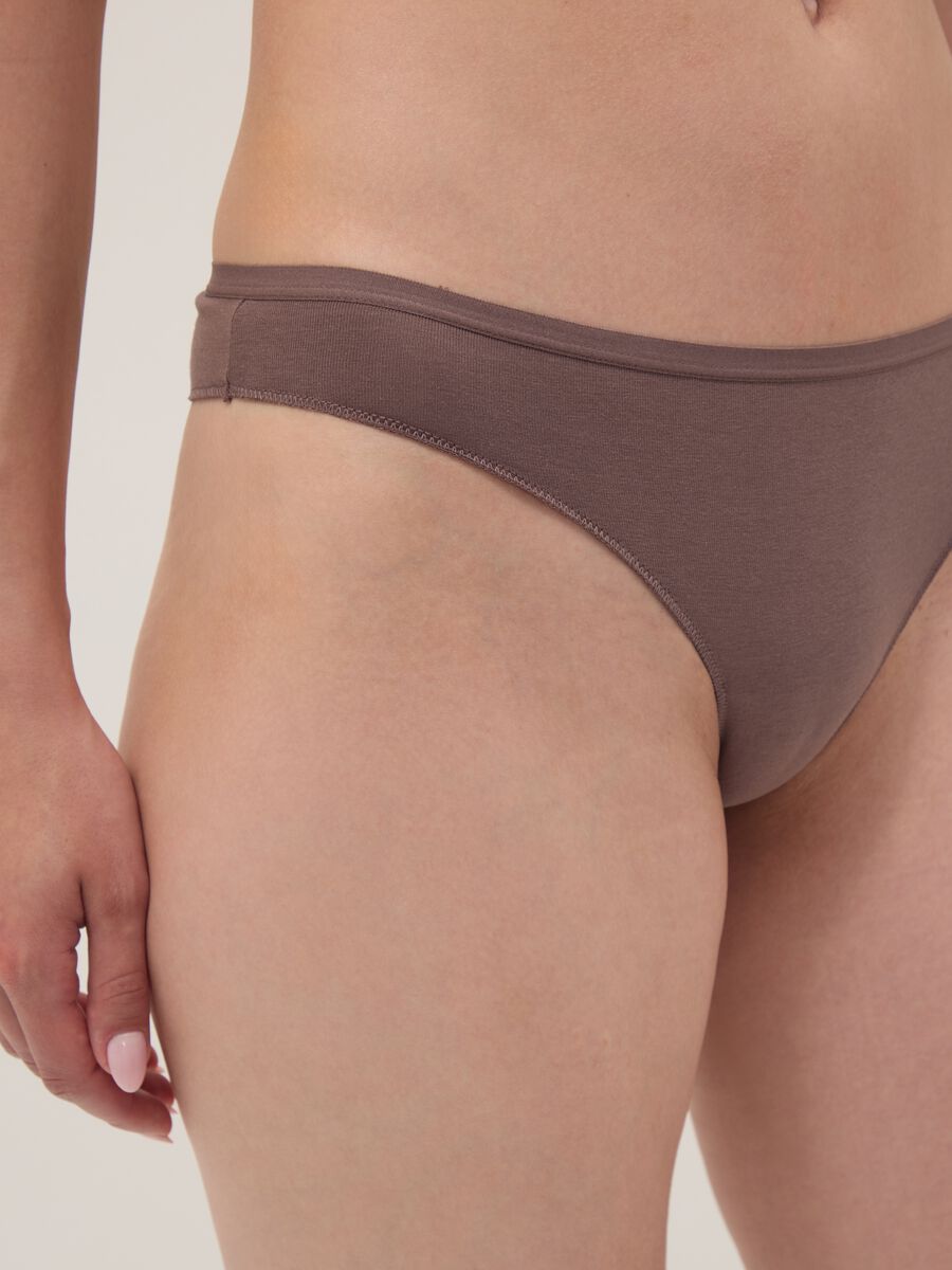 Multipack di cinque slip brasiliane multicolor in cotone elasticizzato_3