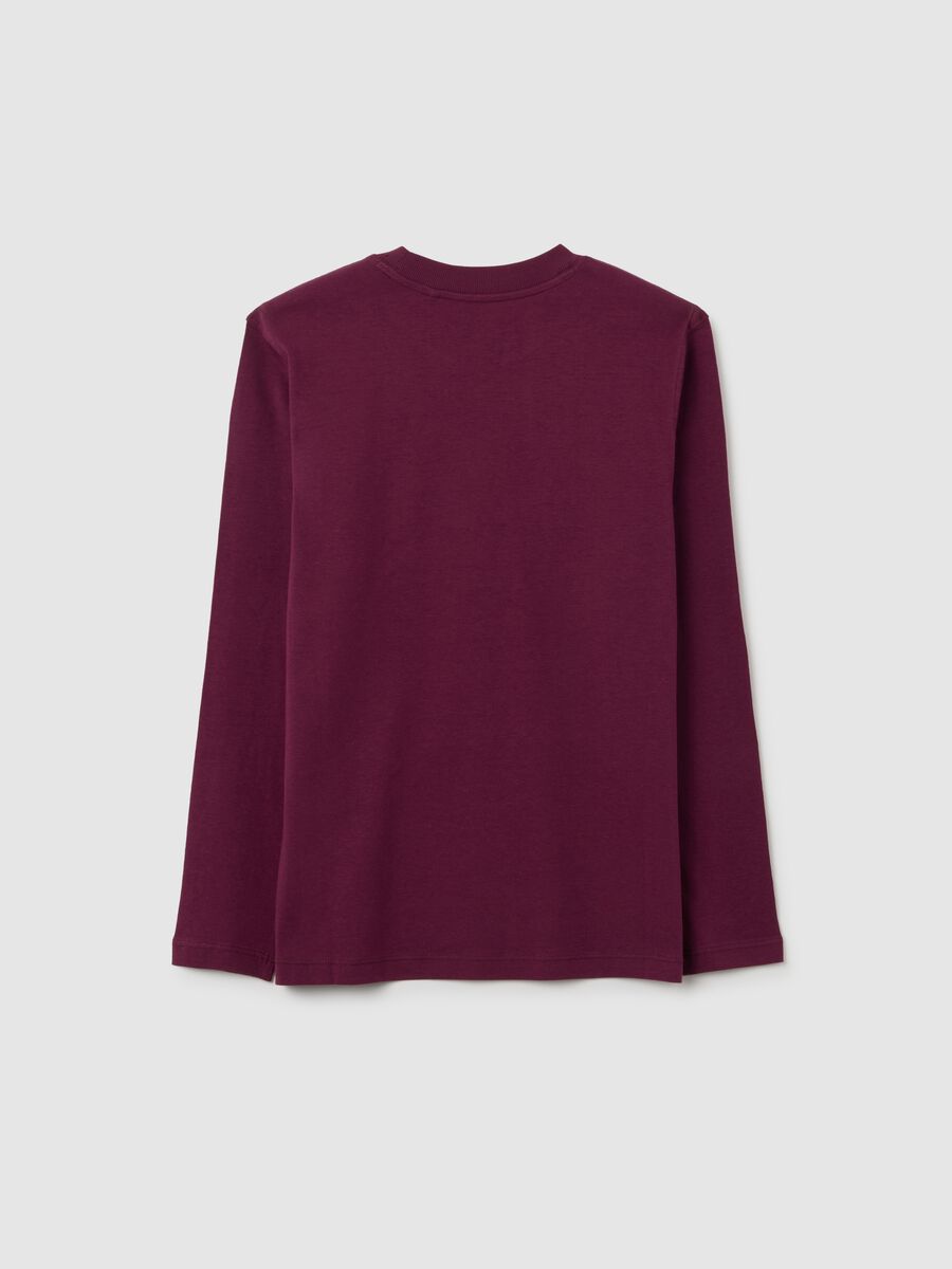Maglia da ragazzo in puro cotone rosso regular fit_1
