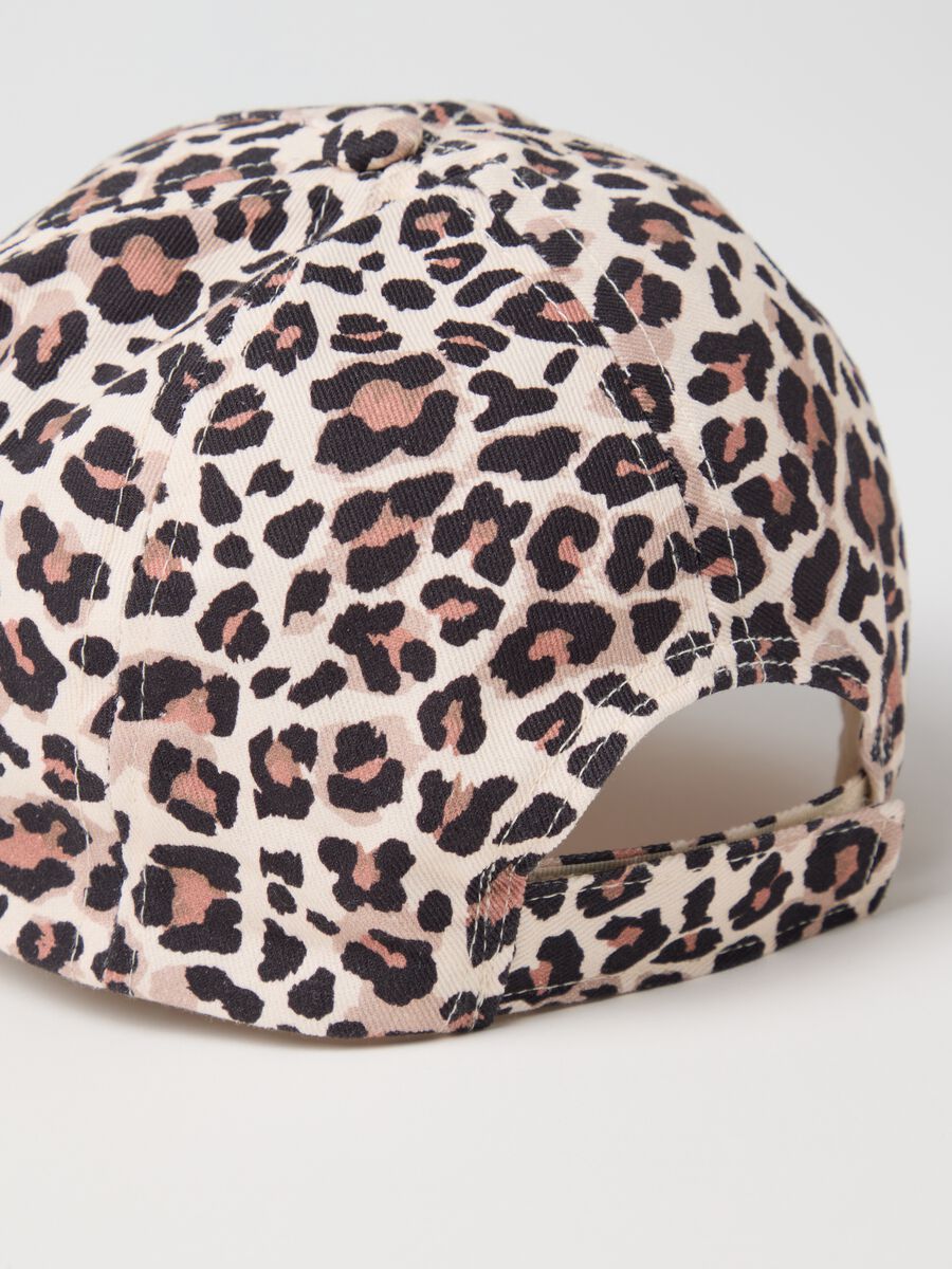 Leopard print hat in pure cotton_2