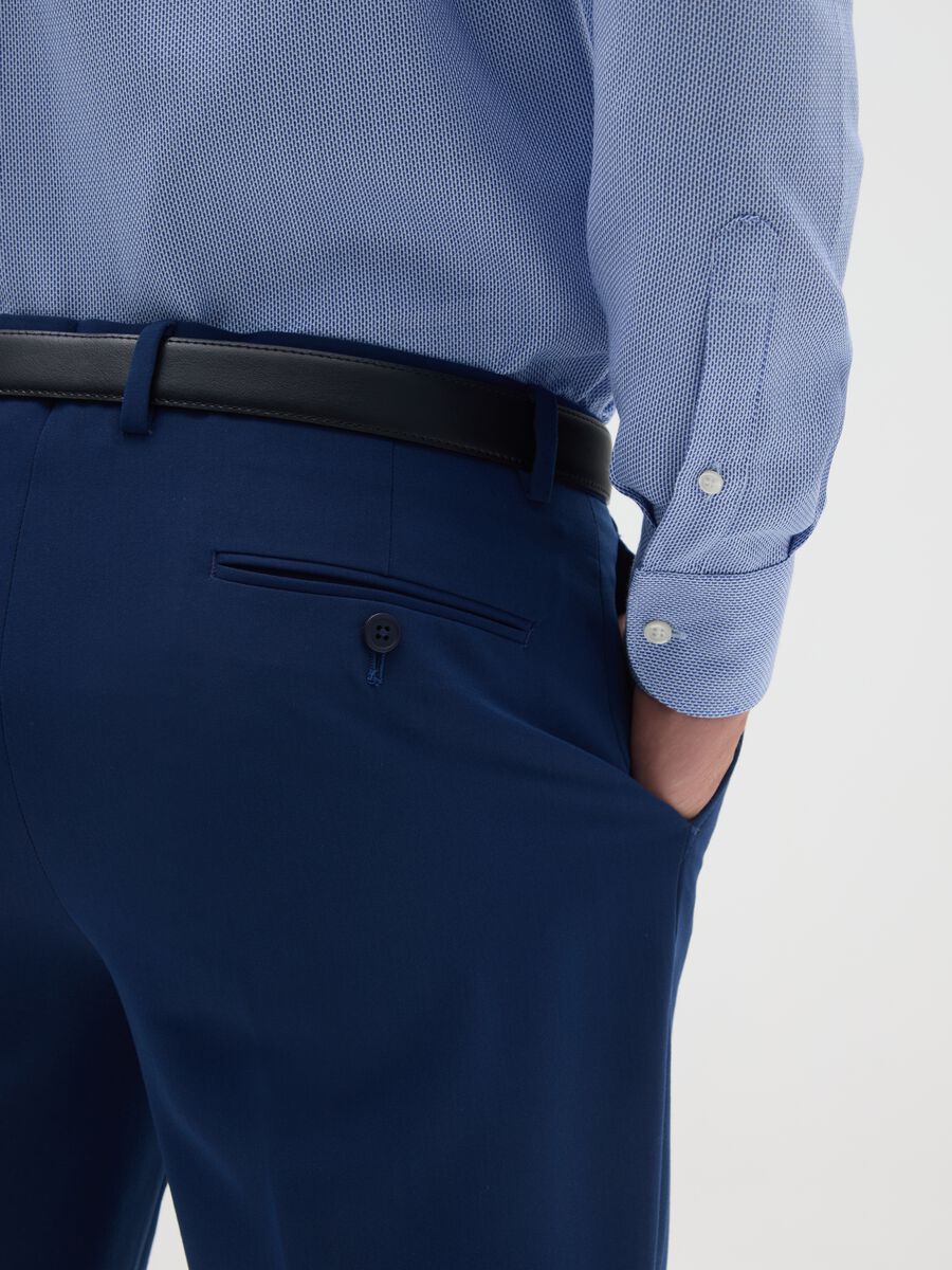 Camicia azzurra in puro cotone regular fit con colletto classico_3