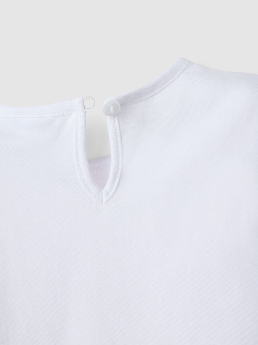 White pure cotton T-shirt for girls regular fit with unicorn_3