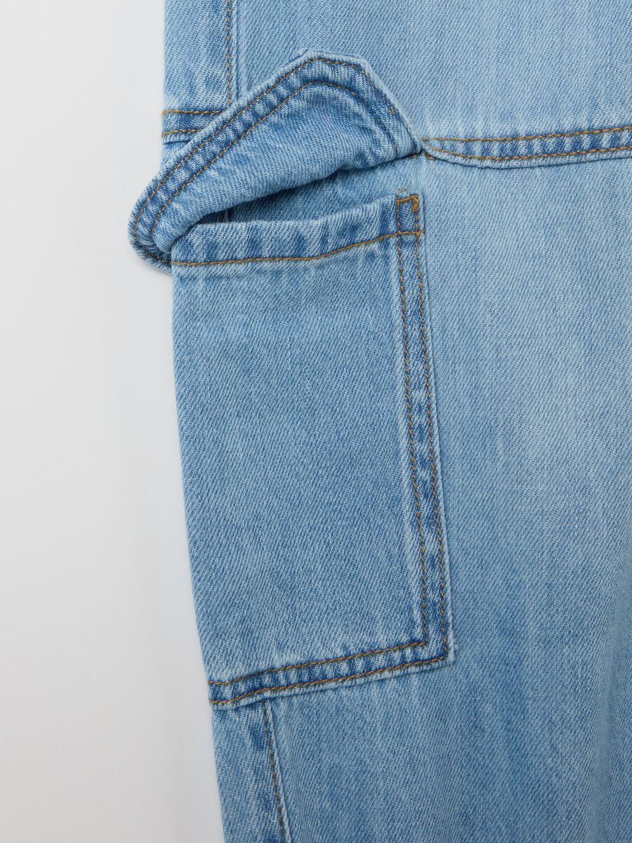 Parachute joggers in denim with drawstring_2