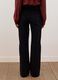 Black ribbed stretch-cotton flared trousers_3