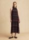 Abito maxi nero e marrone in misto lyocell regular fit con fantasia_1
