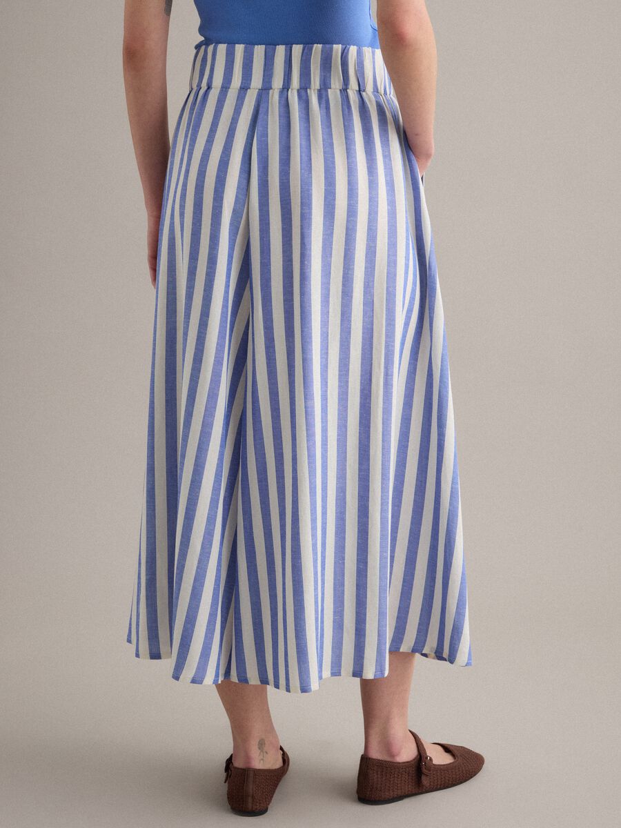 Multicolour striped skirt in a viscose-linen blend_2