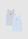 Children's Multicolor Cotton Vest Twin Pack - Regular Fit_0