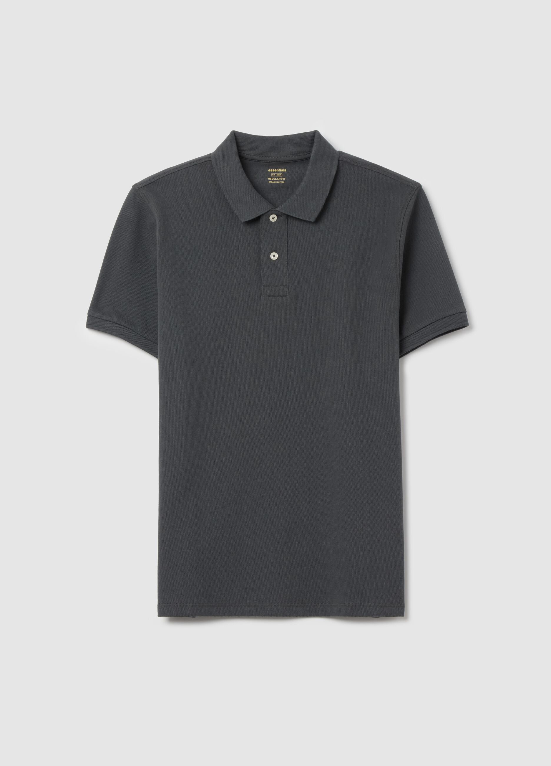 Solid colour polo shirt in organic cotton
