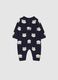 Multicolour newborn jumpsuit in pure cotton with prints and buttons_1
