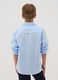 Boy's blue regular fit linen and cotton blend shirt_2