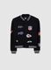 Kids' black regular fit cotton blend sweatshirt with NFL logos_3