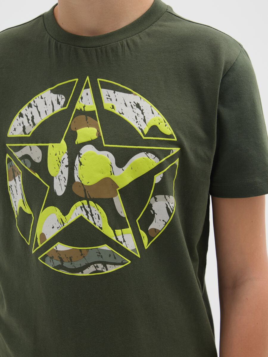 Children's green pure cotton regular fit T-shirt_2