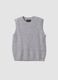 Grey crew-neck stretch wool and alpaca gilet_0