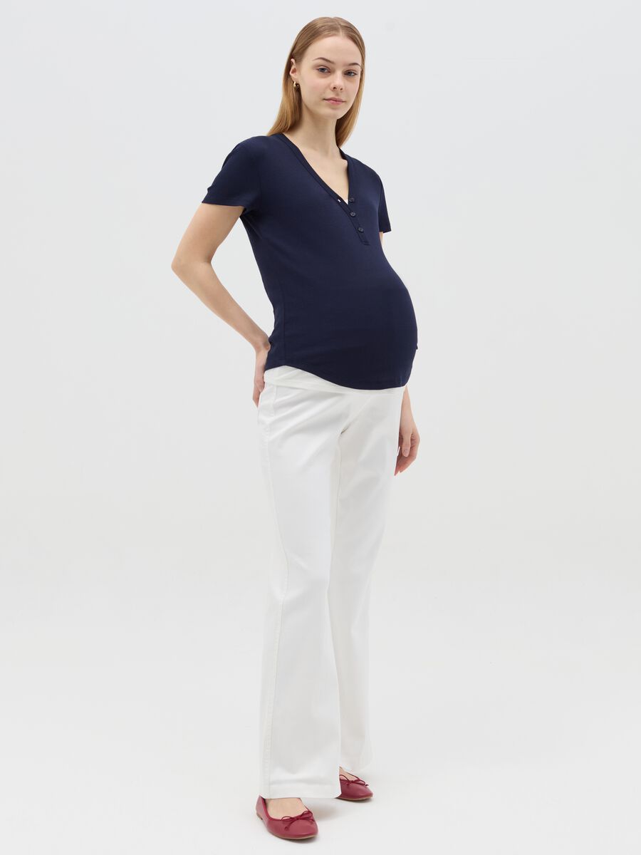 Flare-fit maternity treggings in denim_0