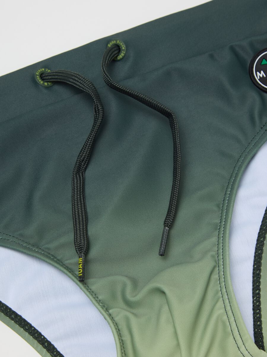 Boys' green stretch fabric briefs with logo_2