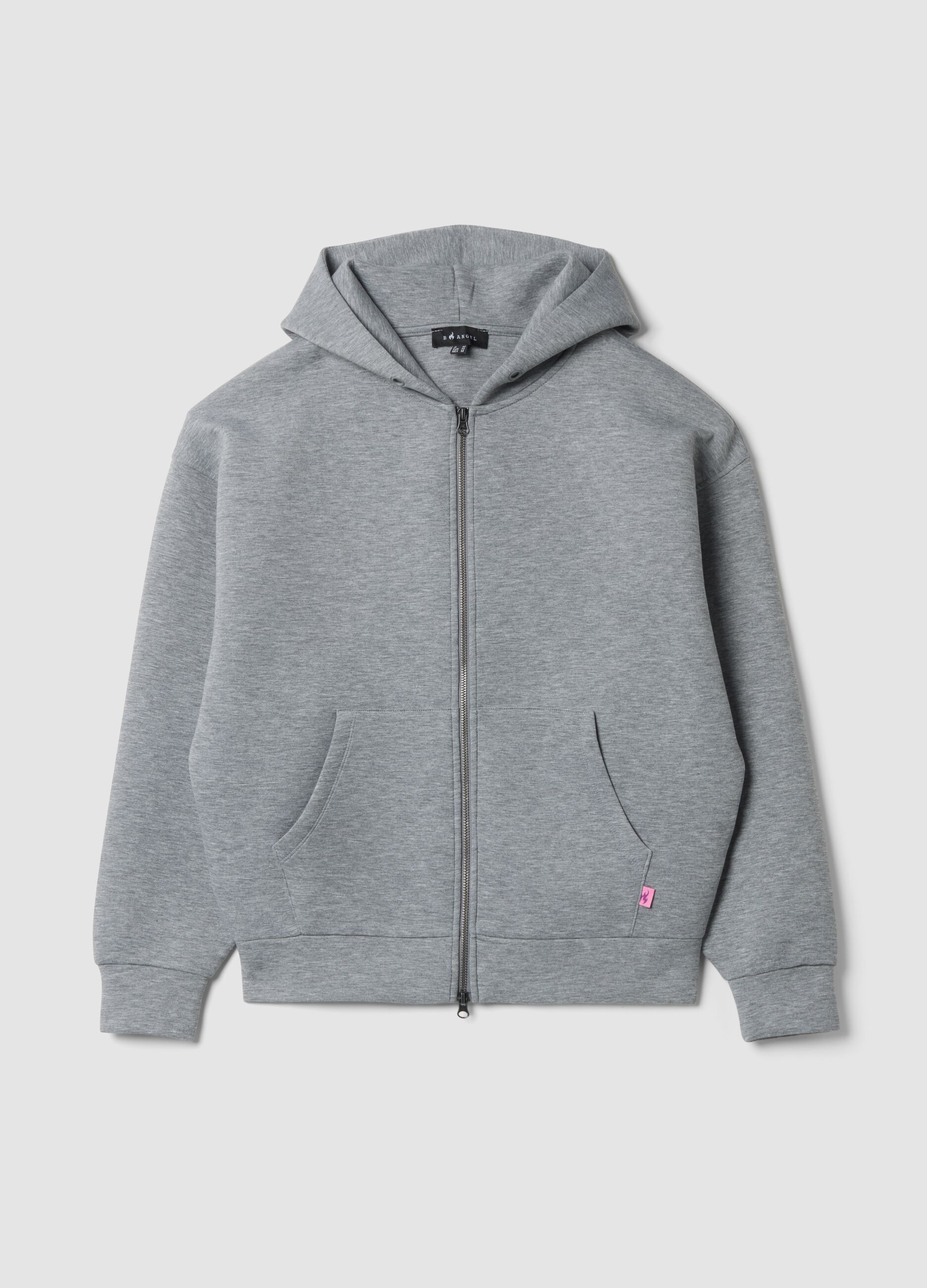 Grey marl stretch viscose oversized sweatshirt