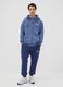 Blue cotton-blend joggers with print_0