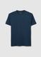 Blue Cotton Blend Regular Fit T-Shirt_4
