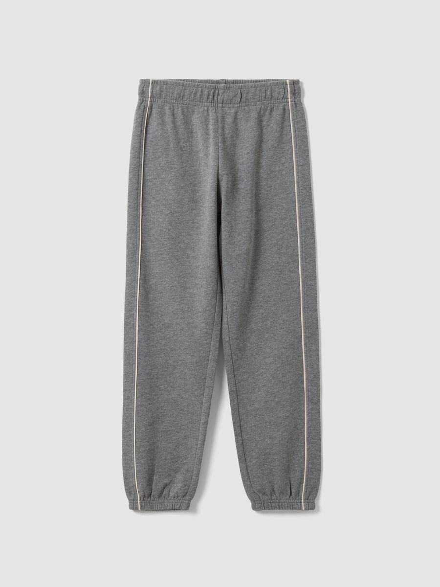 Pantaloni jogger grigi in puro cotone organico comfort fit per bambino_0
