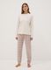 Beige pure organic cotton crew-neck pyjamas_0