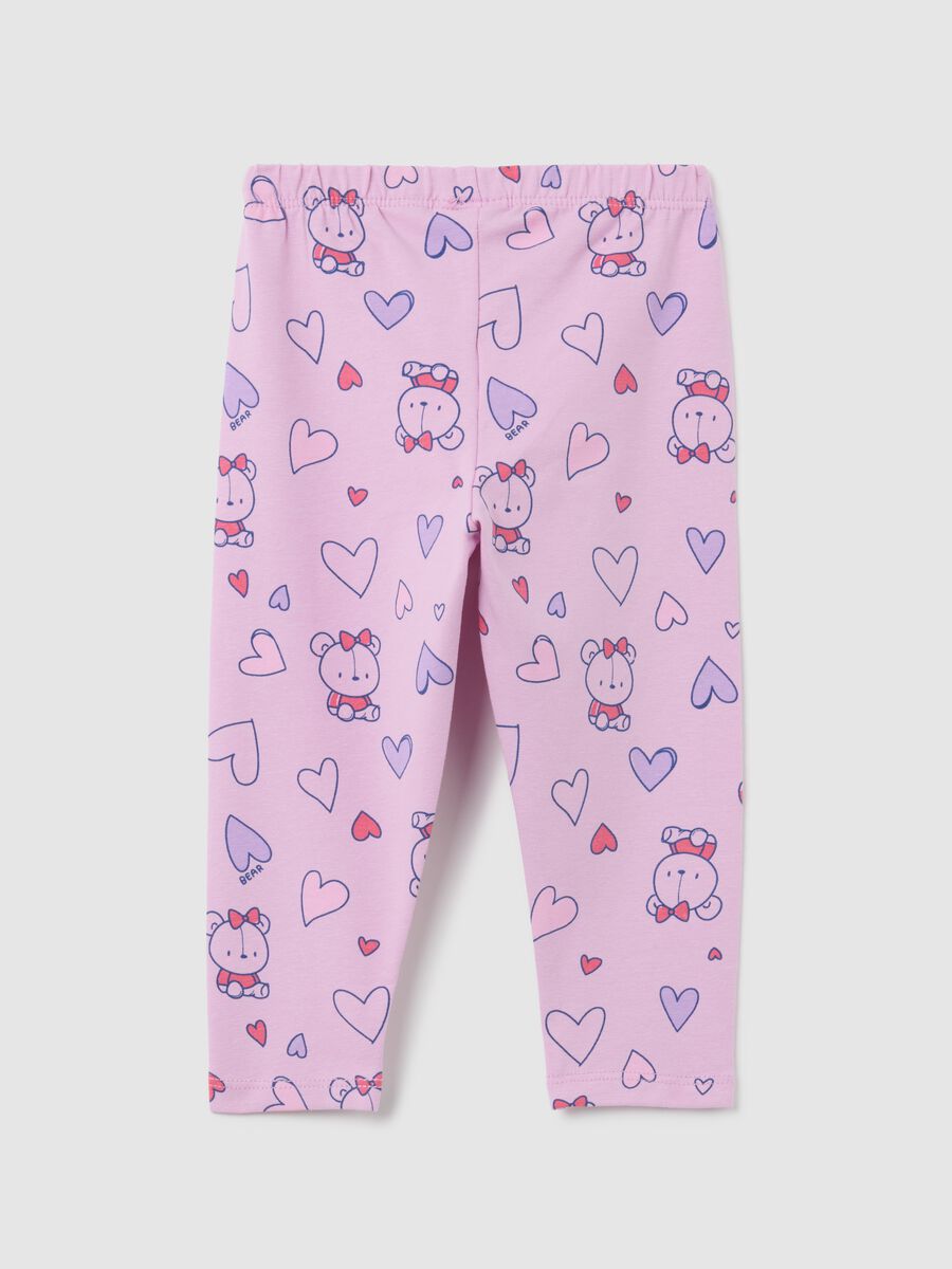 Girls' Pink Cotton Leggings Regular Fit_1
