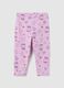 Girls' Pink Cotton Leggings Regular Fit_1