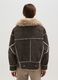 Giacca marrone regular fit con effetto shearling_3