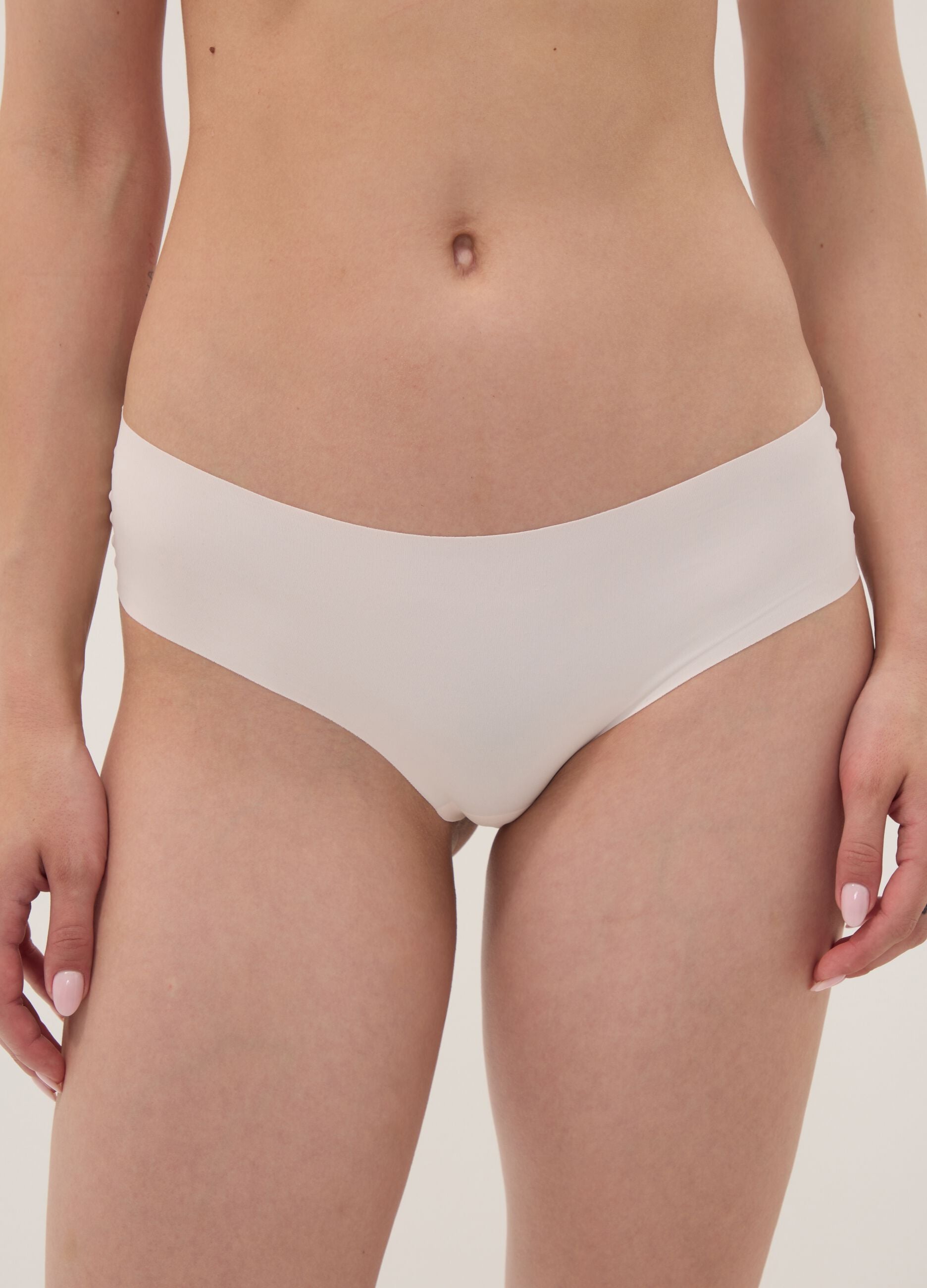 Pink regular-waist stretch microfibre hipster briefs