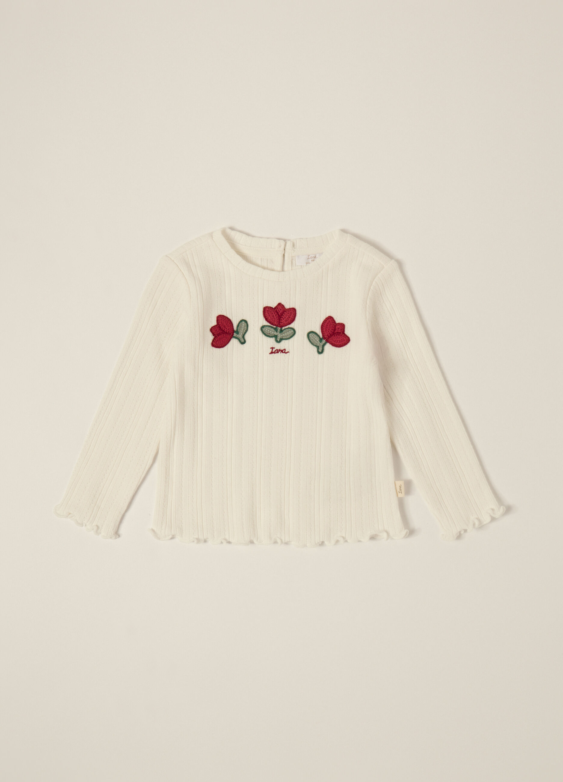 White Long-Sleeve Top for Baby Girl