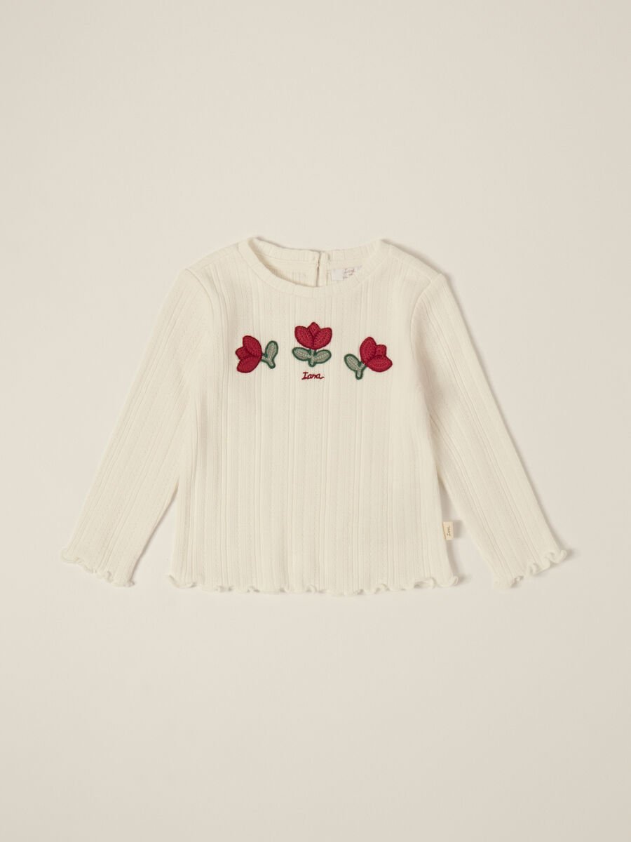 White Long-Sleeve Top for Baby Girl_0