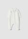 Off-white organic cotton blend sleepsuit with collar_0
