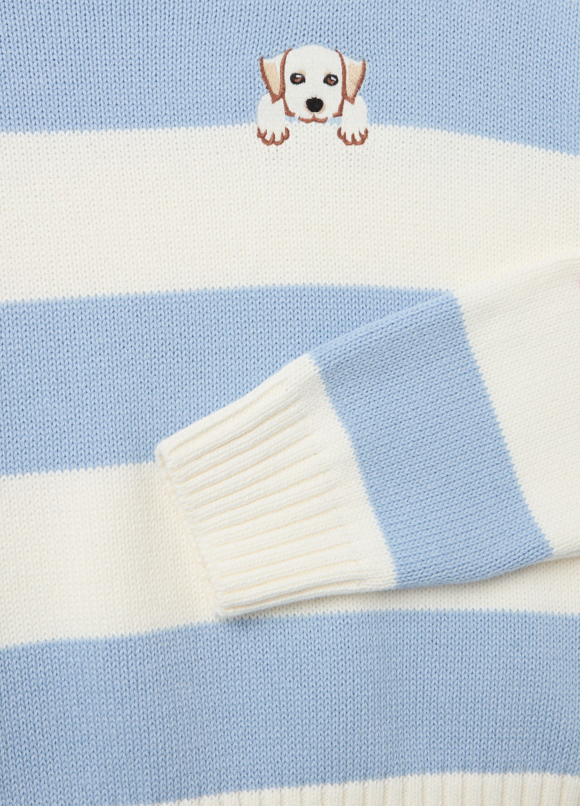 Striped pullover with embroidery