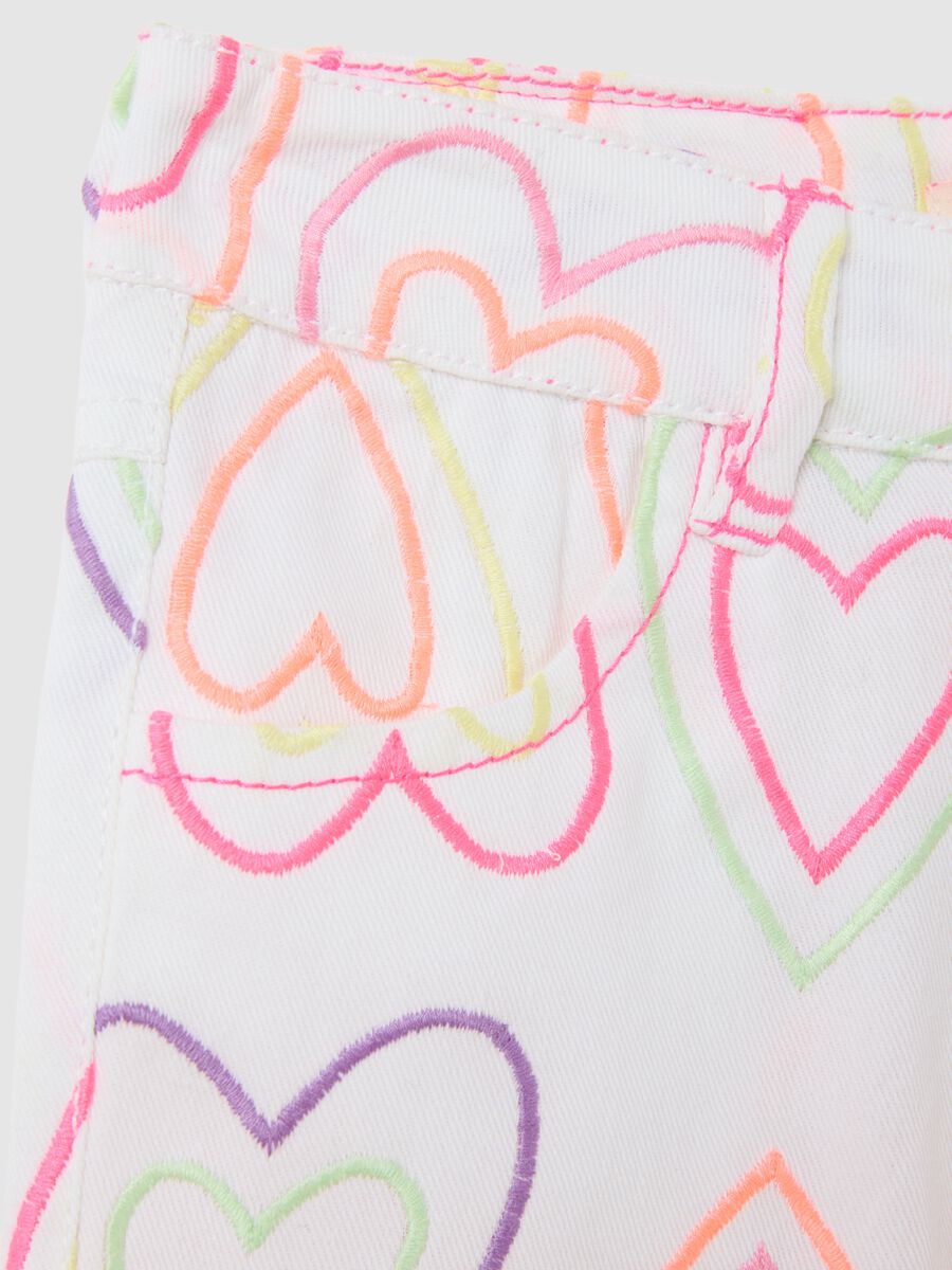 Shorts da bambina in puro cotone multicolor regular fit con stampa_2