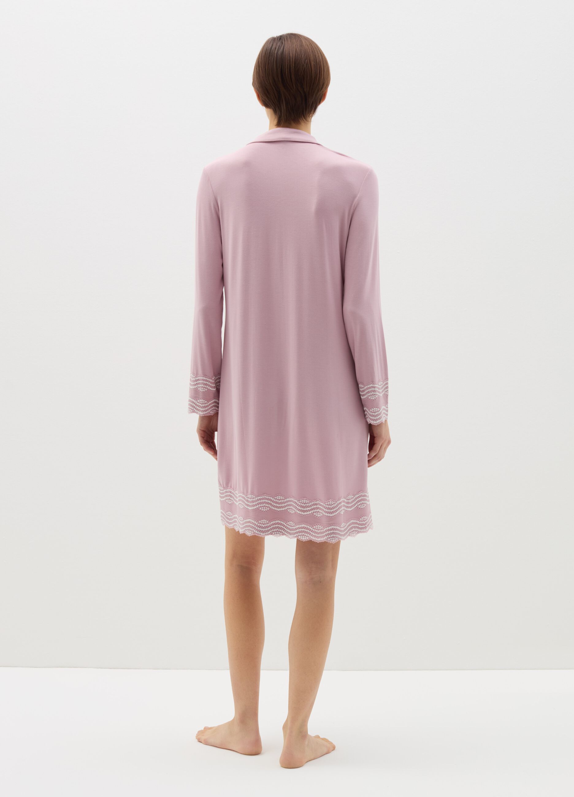 Modal nightshirt with contrasting details