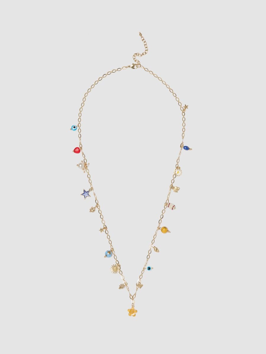 Multicoloured charm necklace_0