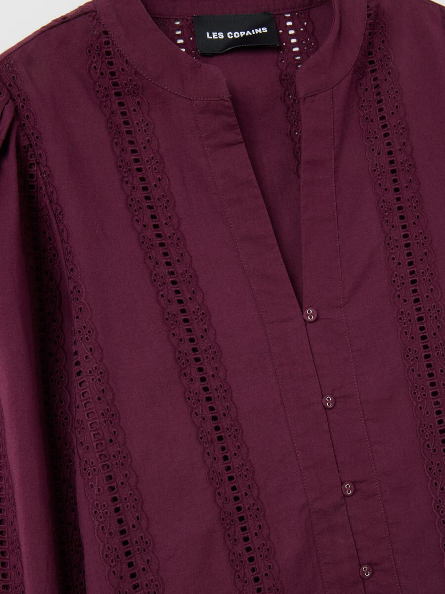 Camicia in puro cotone rosso regular fit_5