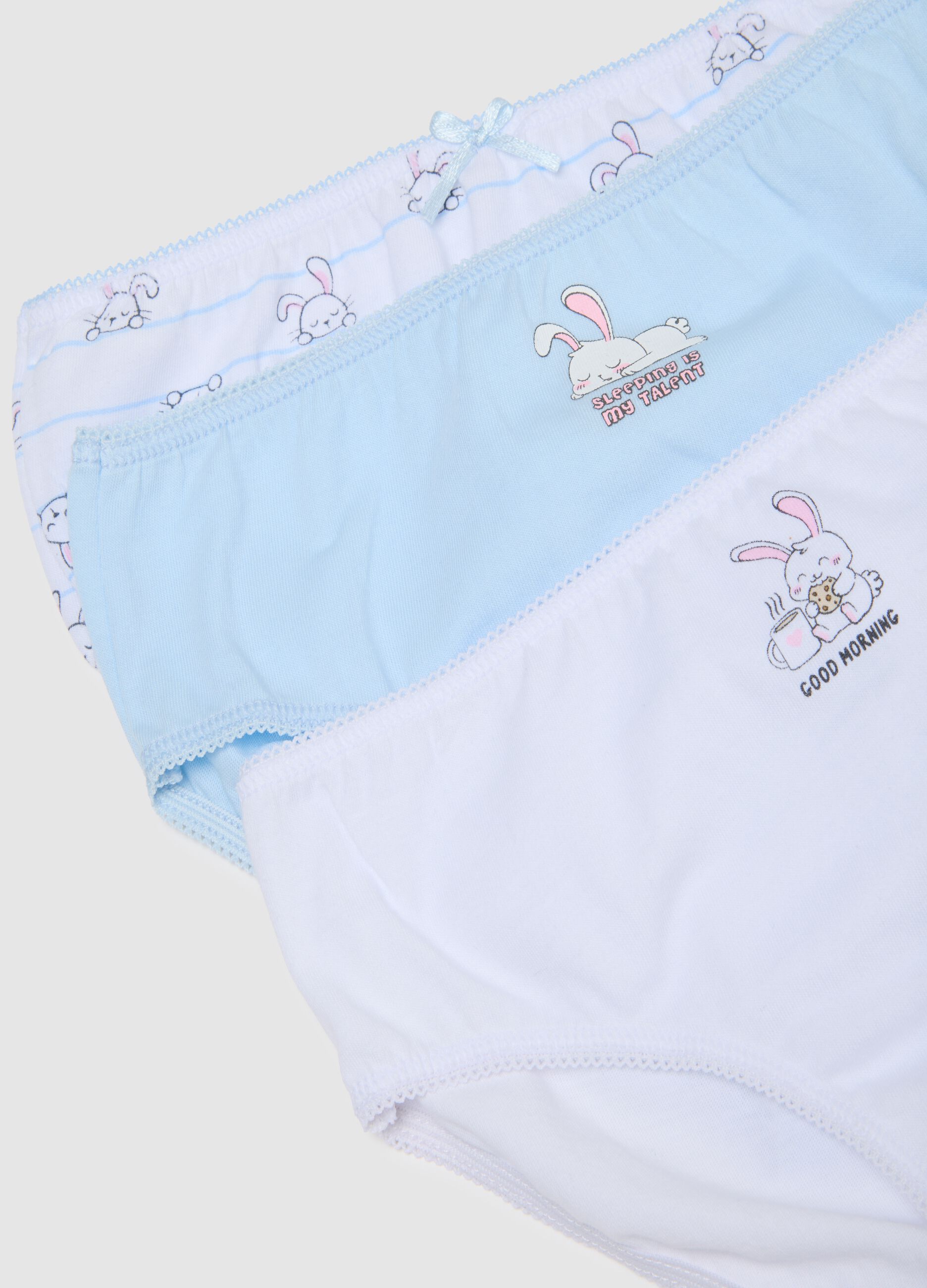 Multicolour pure cotton girls' knickers set