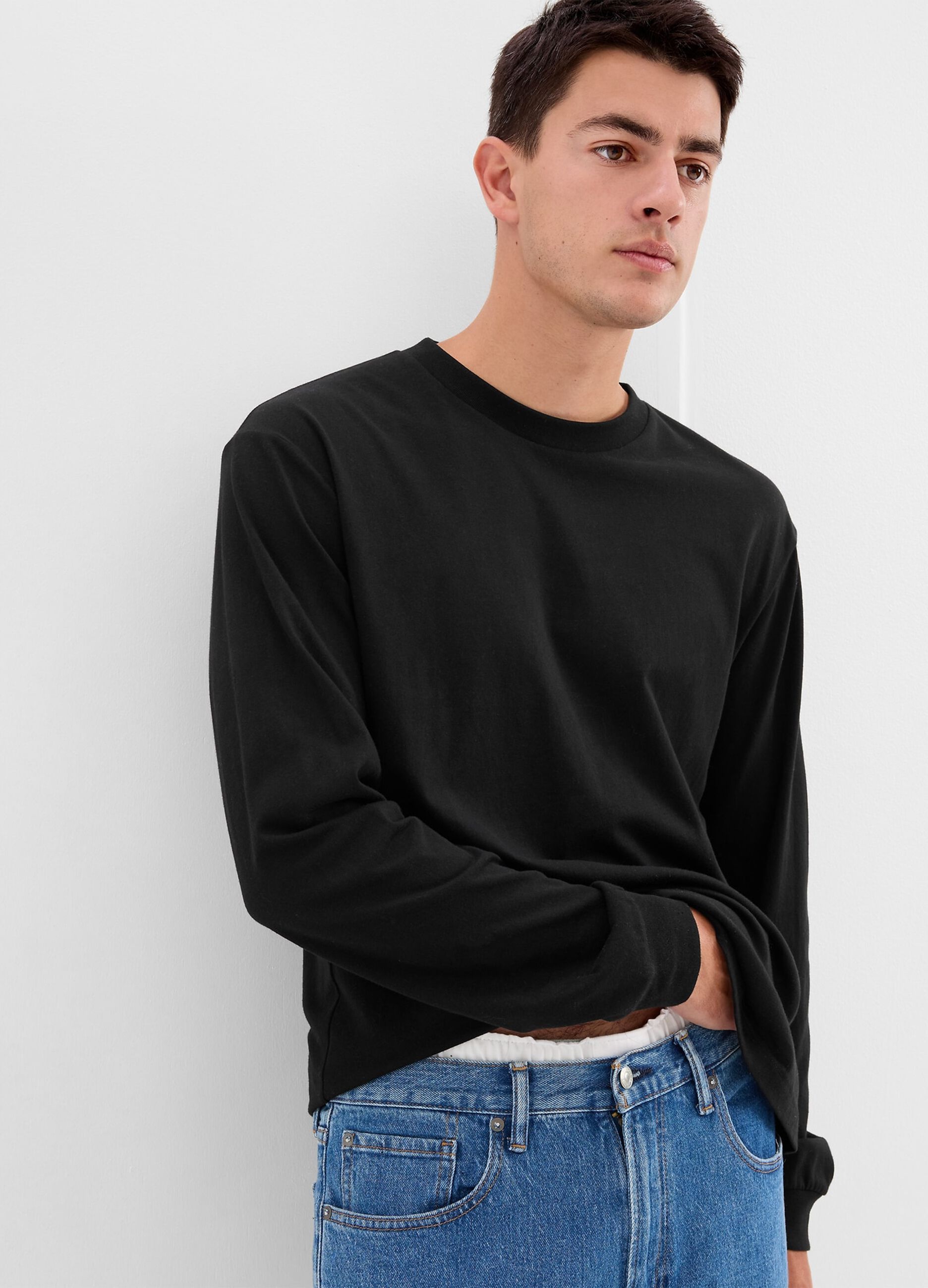 Organic cotton sweatshirt with round neck