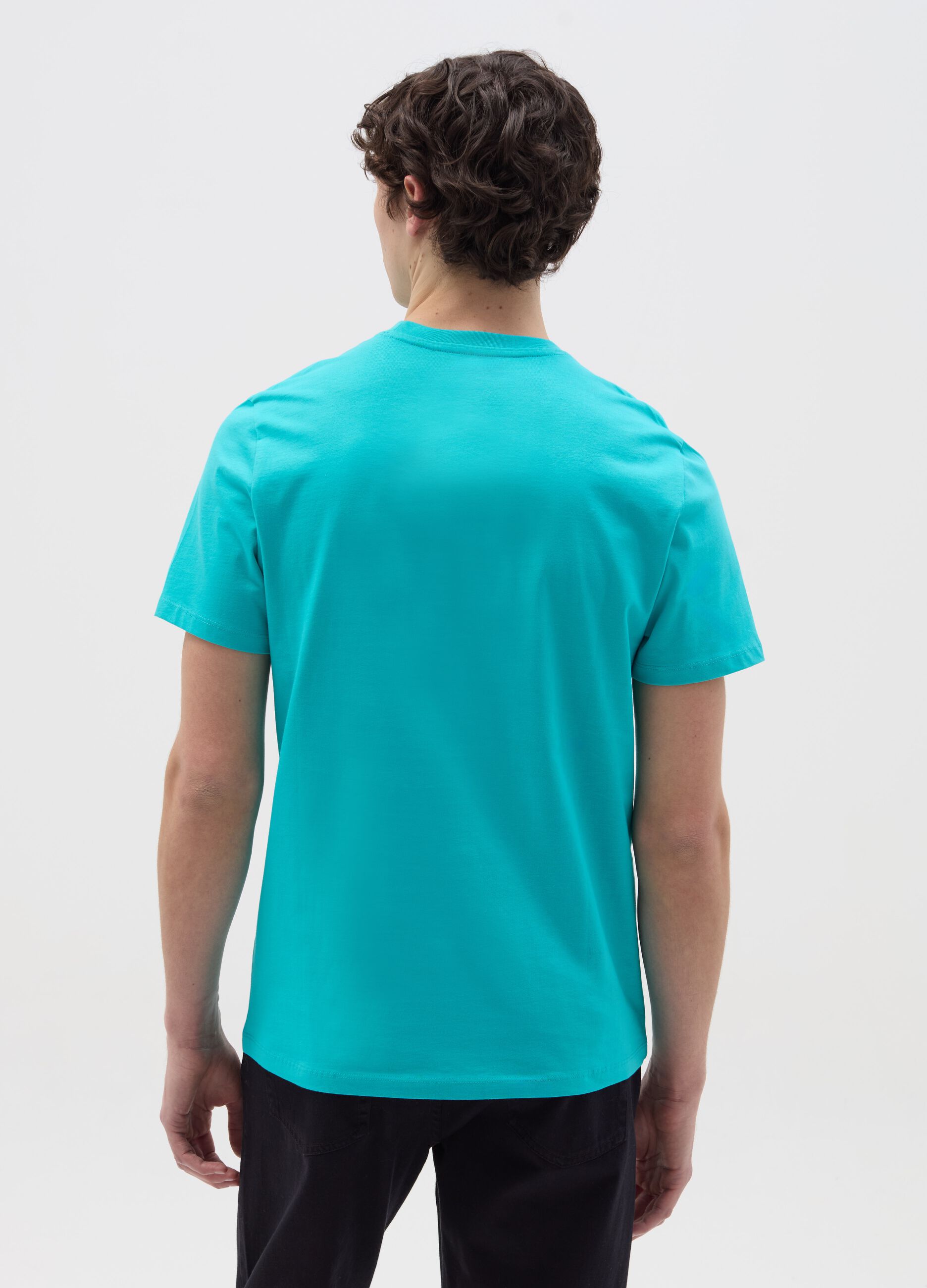 T-shirt in cotone bio con scollo rotondo 