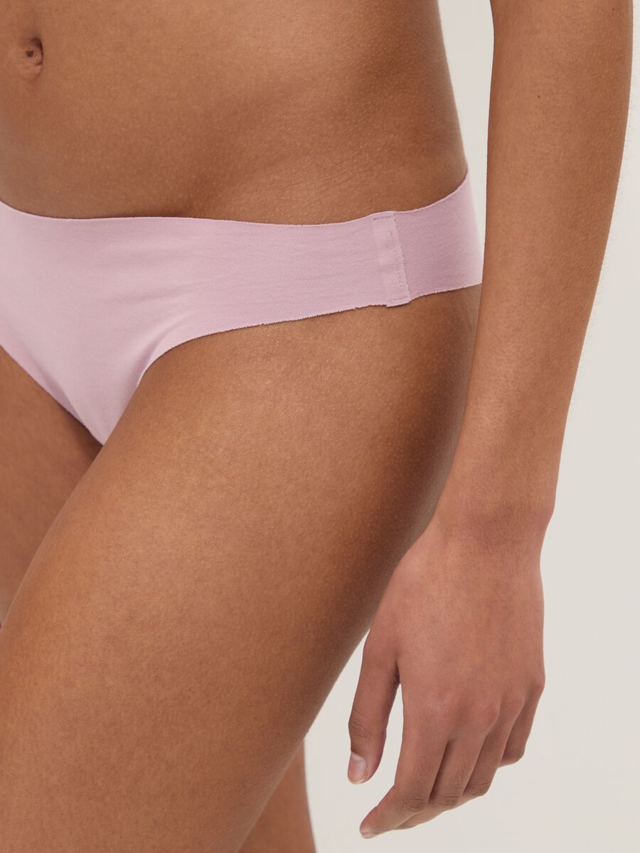 Slip a brasiliana in cotone elasticizzato rosa regular fit_3