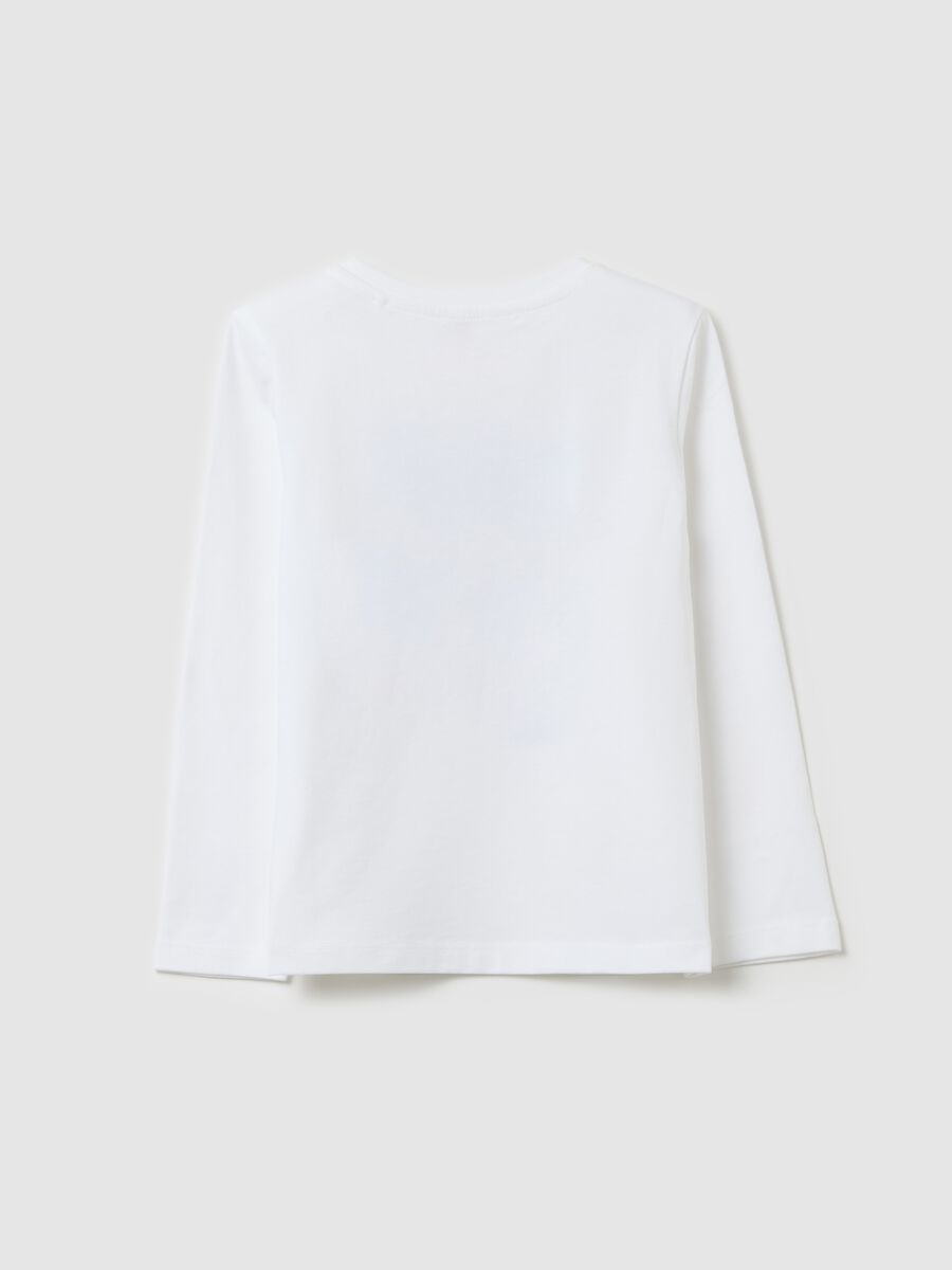 Cotton T-shirt with print and long sleeves_1