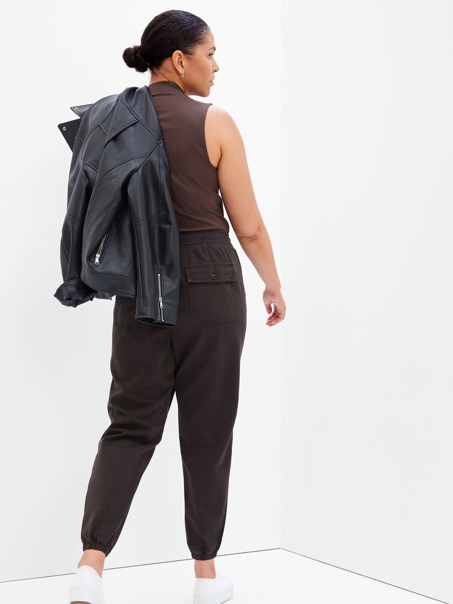 Joggers in cotone e Lyocell con coulisse_1