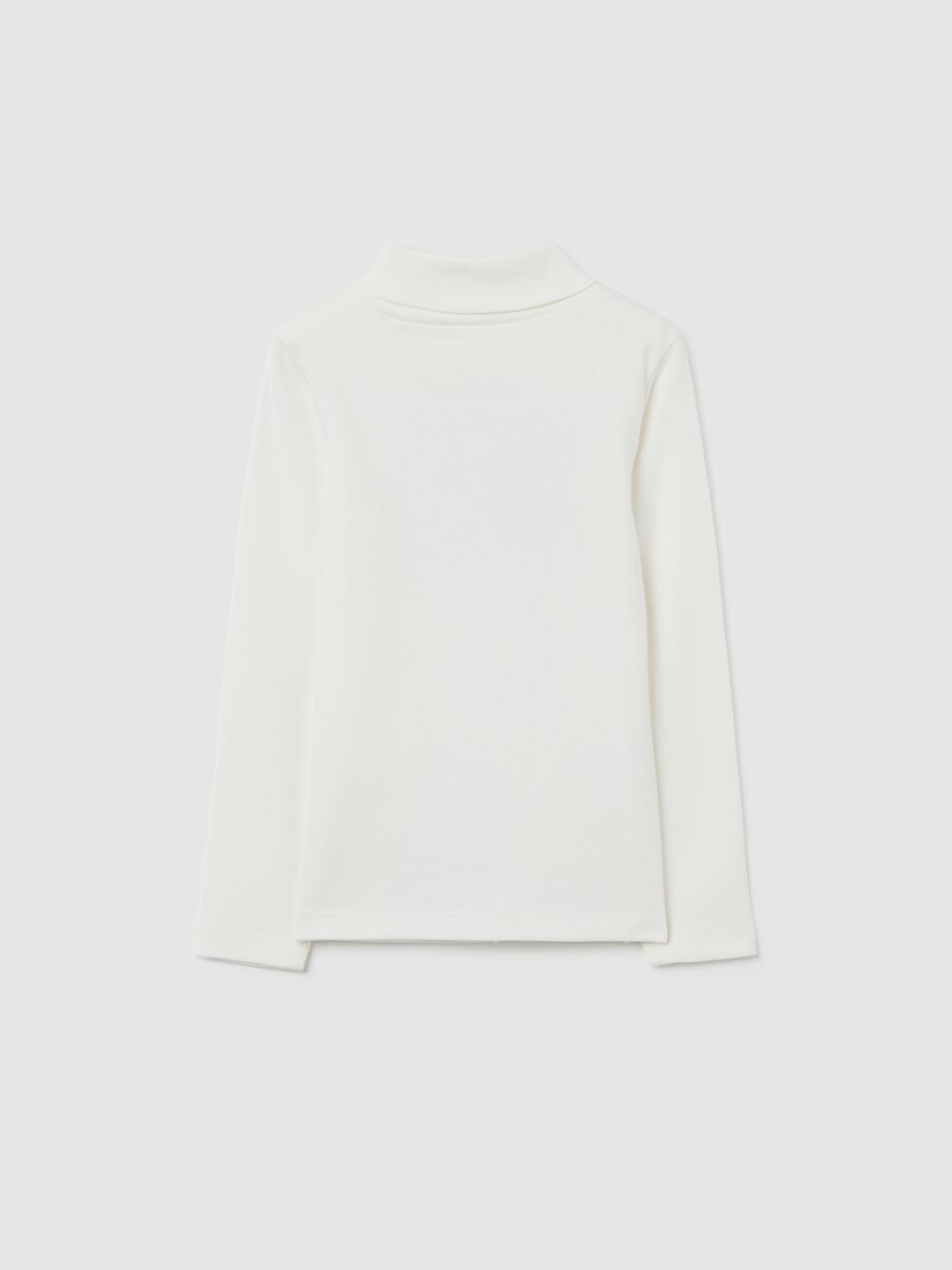 Maglia natalizia da bambina in puro cotone bianca regular fit_1