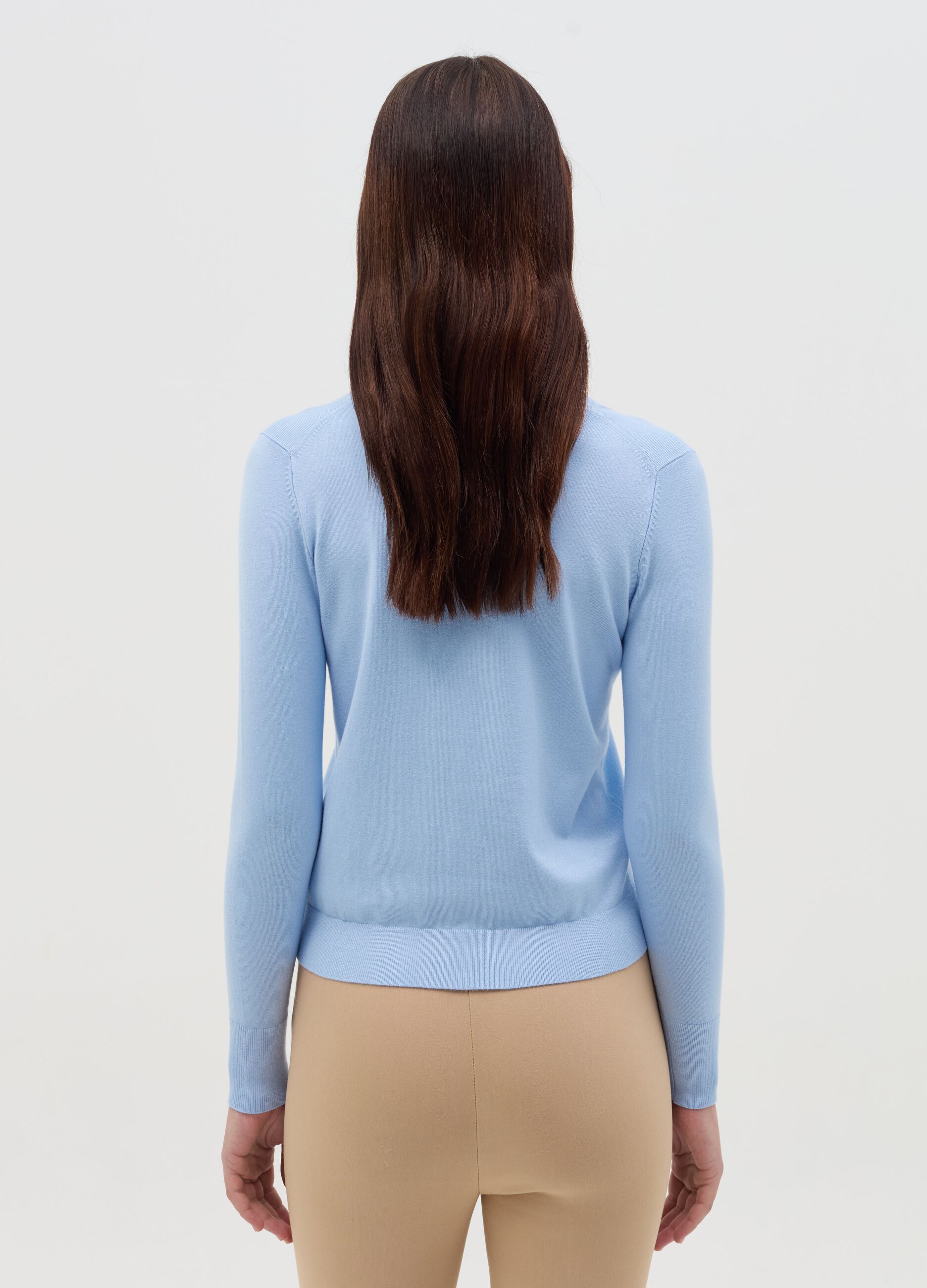 Cardigan con scollo rotondo