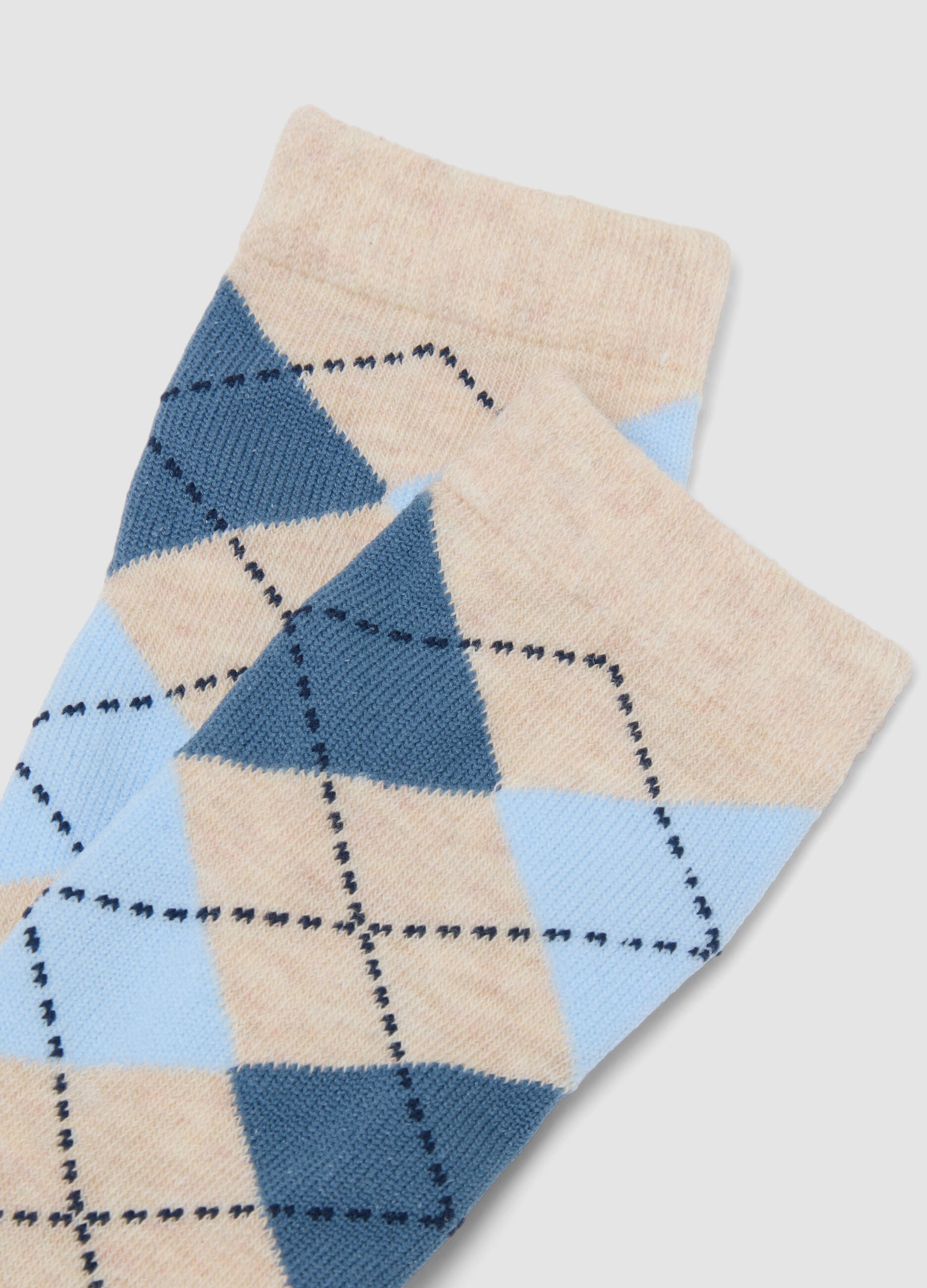 Tripack di calze lunghe beige in cotone organico elasticizzato
