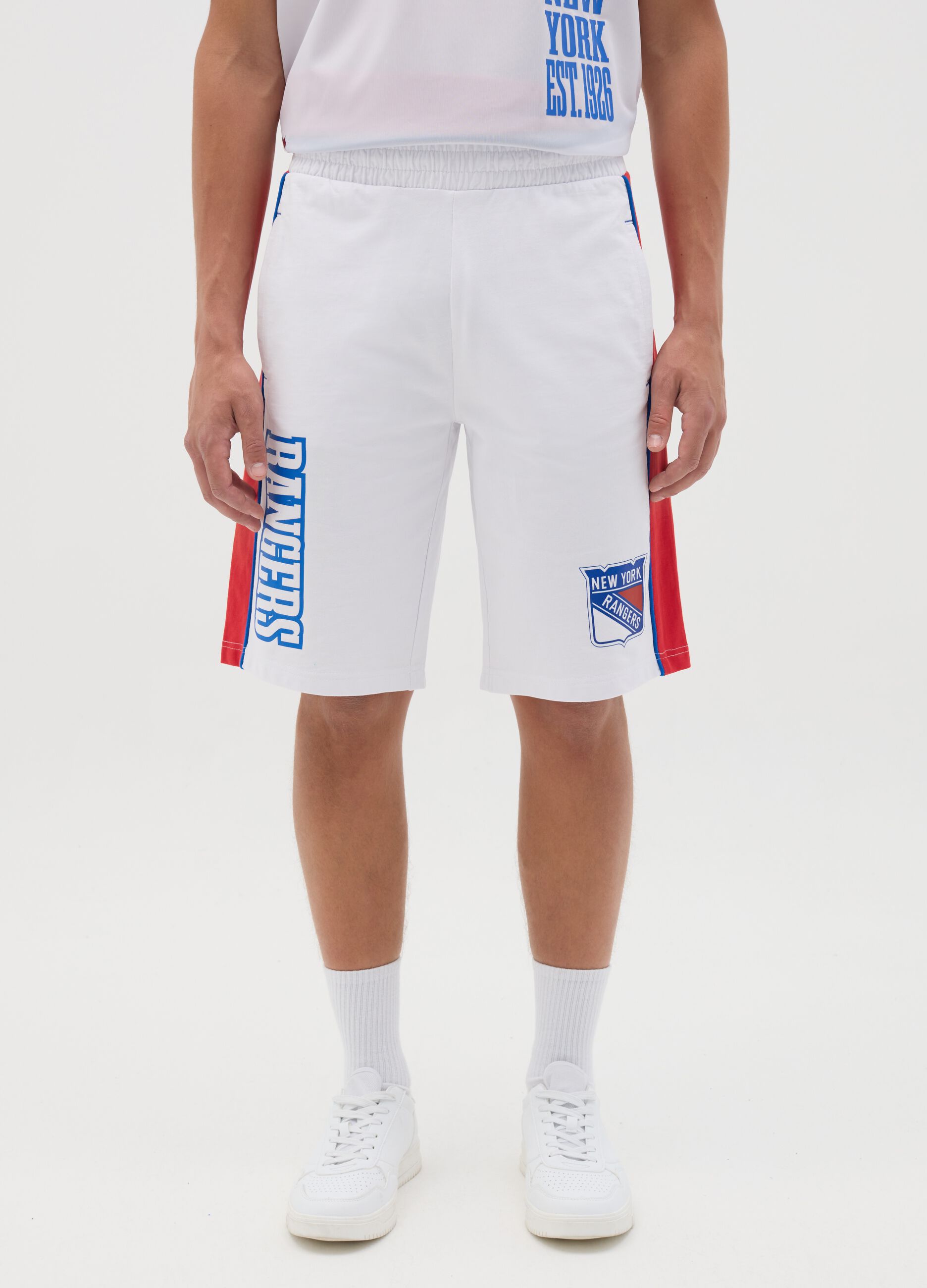White Shorts with Rangers Print