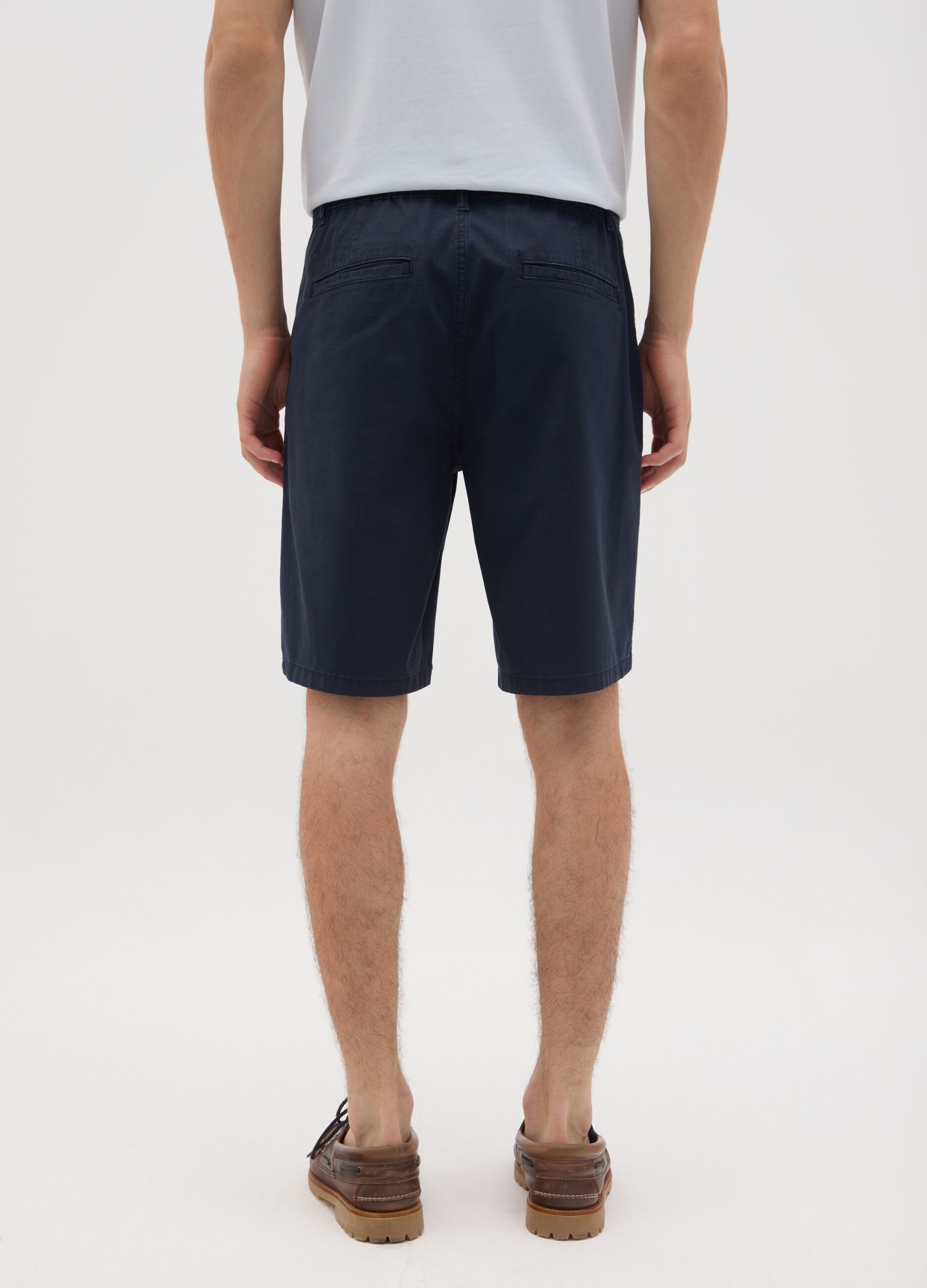 Men's Blue Cotton Regular Fit Shorts