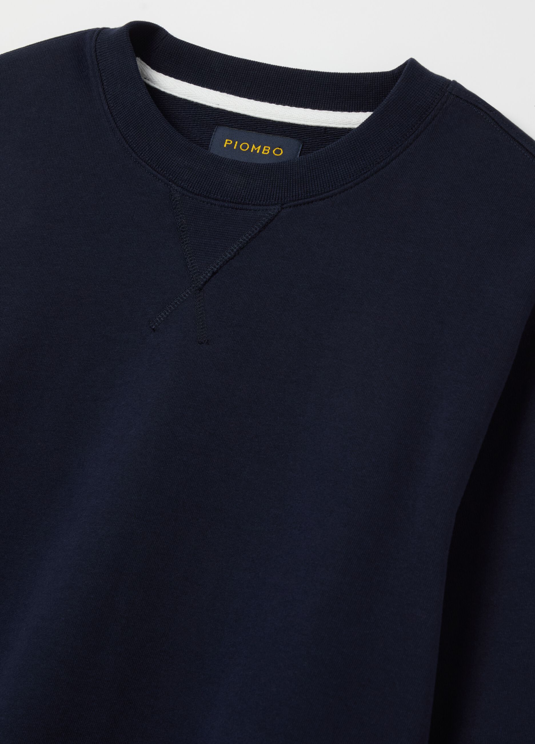 Sweatshirt with round neck and stitched detail